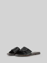 TOM TAILOR Damen Flache Sandalen mit Schleifen-Detail, schwarz, Uni – Bild 1