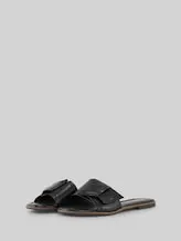 TOM TAILOR Damen Flache Sandalen mit Schleifen-Detail, schwarz, Uni