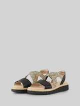 TOM TAILOR Damen Sandalen mit Flecht-Detail, schwarz, Uni – Bild 1