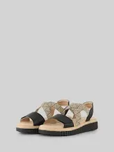 TOM TAILOR Damen Sandalen mit Flecht-Detail, schwarz, Uni