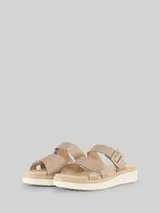 TOM TAILOR Damen Sandalen im Metallic-Look, gold, Uni – Bild 1