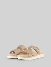 TOM TAILOR Damen Sandalen im Metallic-Look, gold, Uni