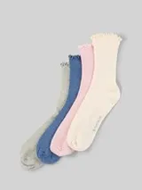 TOM TAILOR Damen Socken im 4er-Pack mit Rüschensaum, beige, Uni – Bild 1