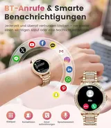 Smartwatch Damen Gold Telefonfunktion Fitnessuhr 100 Sportmodi SpO2 Android iOS – Bild 6