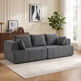 HOMCOM Sofa 3 Sitzer 194 cm Boneless Sofa mit Chenille-Optik, 58 cm Tiefe Sitze – Bild 2