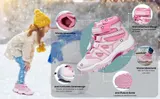 Kinder Winterschuhe Wasserdicht,Warm Mid Schneestiefel für Jungen&Mädchen 31-37 – Bild 10