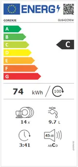 Gorenje Unterbau Geschirrspüler 60cm 14 Gedecke TotalDry SpeedWash Weiß Einbau – Bild 12