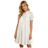 DE Damen Lack Leder Kleid Nachthemd Babydoll Tunika Kleid Streetwear Minikleid  – Bild 8