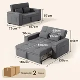 3-in-1 Schlafsofa ausziehbar,Sofa 2 sitzer mit Schlaffunktion – Bild 2