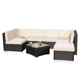 XXL Rattanmöbel Gartenset Polyrattan Lounge Gartenmöbel Sitzgruppe Schwarz Braun – Bild 19