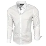 Baxboy Herren Kontrast Hemden Business Freizeit Langarm Anzug Hochzeit Hemd B500 – Bild 2