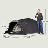 Campingzelt für 2 Personen leicht UV 50+ Tunnelzelt mit Vordach Seitentür – Bild 4