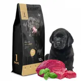 Welpenfutter Trockenfutter Hundefutter 12kg Welpe Getreidefrei mit Rind 1DOG – Bild 2