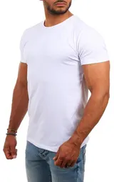 Young & Rich Herren 3er Pack T-Shirt Uni Basic Rundhals Ausschnitt slimfit 1701 – Bild 4