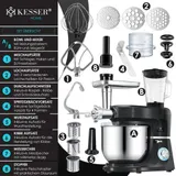 KESSER® Küchenmaschine 3in1 mit Fleischwolf Teigmaschine Knetmaschine Entsafter – Bild 2