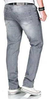 A. Salvarini Designer Herren Jeans Hose Regular Slim Fit Used Jeanshose Stretch – Bild 4