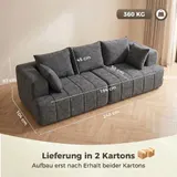 HOMCOM Sofa 3 Sitzer 194 cm Boneless Sofa mit Chenille-Optik, 58 cm Tiefe Sitze – Bild 4