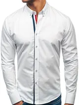 Freizeithemd Herrenhemd Langarm Casual Slim Fit Herren Mix BOLF 2B2 Classic – Bild 1