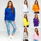 Sweatshirt Langarmshirt Pulli Pullover Unifarben Sport Classic Damen BOLF Basic – Bild 2