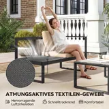 Outsunny Gartenmöbel-Set 5 Personen wetterfest aus Metall, 4-teilig, Khaki – Bild 6