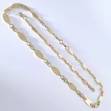 Herren Kette Gold 750 vergoldet 18K Edelstahl Plattenkette Steigbügelkette K485D – Bild 2