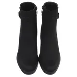 Damen Stiefeletten mit Reißverschluss Ital-Design 1625 in Schwarz – Bild 4