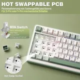 YUNZII mechanische Tastatur B75 Pro 75% BT/2.4G/Type-C Hot-Swap 84 Tasten Matcha – Bild 5