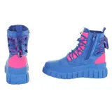 Damen High-Top Stiefeletten mit Lochschnürung Ital-Design 8682 in Blau – Bild 5