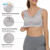 3er-Set Damen Sport-BH Vertvie ohne Bügel Push-up Yoga-BH Größe M – Bild 2