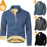 Herren Sweatshirt Pullover Half Zip Pullover Warm Stehkragen Langarm Mäntel Tops – Bild 9