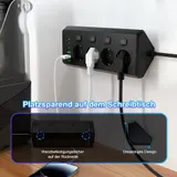 Steckdosenleiste 4-Fach 3 USB 3 Typ-C Mehrfachsteckdose mit Stecker und Schalter – Bild 9