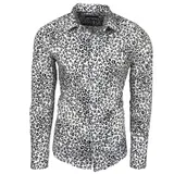 Blumen Hemden Herren Bunte Hemd Muster Freizeitshemd Langarm Mehrfarbig Shirt  – Bild 2
