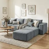 Ecksofa mit Schlaffunktion, U-Form 294 cm Sofa Couch mit Breiter Sitzfläche – Bild 9