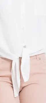 Damen Bluse weiß weich fallend als Knotbluse pflegeleicht Größe 34 bis 48 neu 05 – Bild 7