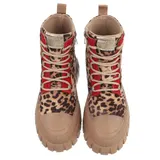 Damen High-Top Stiefeletten mit Lochschnürung Ital-Design 4135 in Beige – Bild 4