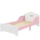 AIYAPLAY Kinderbett, 140x70 cm Kleinkindbett mit Rausfallschutz, Lattenrost Rosa – Bild 3