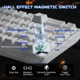 YUNZII Tastatur MAD68 60% Hot-Swap Magnet-Switches 8000Hz PBT Weiß RGB – Bild 3