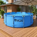 Frame Pool 366x100cm Stahlrahmen Aufstellpool Rund mit Sicherheitsleiter Blau – Bild 5