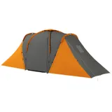 Outsunny Tunnelzelt Campingzelt für 4 Personen mit 2 Schlafzimmern Wohnbereich – Bild 3