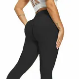 Damen Anti Cellulite Leggings Push Up Sporthose Fitness Gym Yoga Stretch Leggins – Bild 6