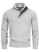 Indicode Herren Strickpullover INIsalu-Pullover Feinstrick Pulli Stehkragen – Bild 1