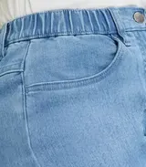 Damen Strech Jeans Mom in dunkel blau denim + High Waist Gr. 40 bis 54 neu 19628 – Bild 9