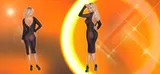 Langarm Kleid lang S-XL Durchsichtig schwarz Mesh 2 Ketten sexy Dessous "Kristie – Bild 6