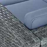 Rattan Lounge Sitzgruppe Gartenmöbel Set Sofa Couch 5-Sitzer Rattanmöbel Grau – Bild 5