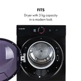 Wäschetrockner Ablufttrockner 50cm Frontlader 1020W Timer 3kg Kapazität schwarz – Bild 5