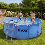 Frame Pool 366x100cm Stahlrahmen Aufstellpool Rund mit Sicherheitsleiter Blau – Bild 11