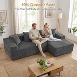 Corduroy Ecksofa L-Form mit Schlaffunktion -Wohnlandschaft- Schlafcouch Eckcouch – Bild 8