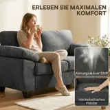HOMCOM Sofa 2 Sitzer 156 cm Chenille Couch mit breiten gepolsterten Armlehnen – Bild 5