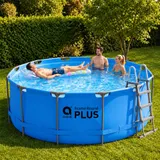 Frame Pool 366x100cm Stahlrahmen Aufstellpool Rund mit Sicherheitsleiter Blau – Bild 2