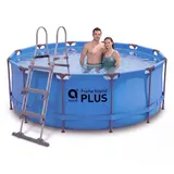 Frame Pool 366x100cm Stahlrahmen Aufstellpool Rund mit Sicherheitsleiter Blau – Bild 1